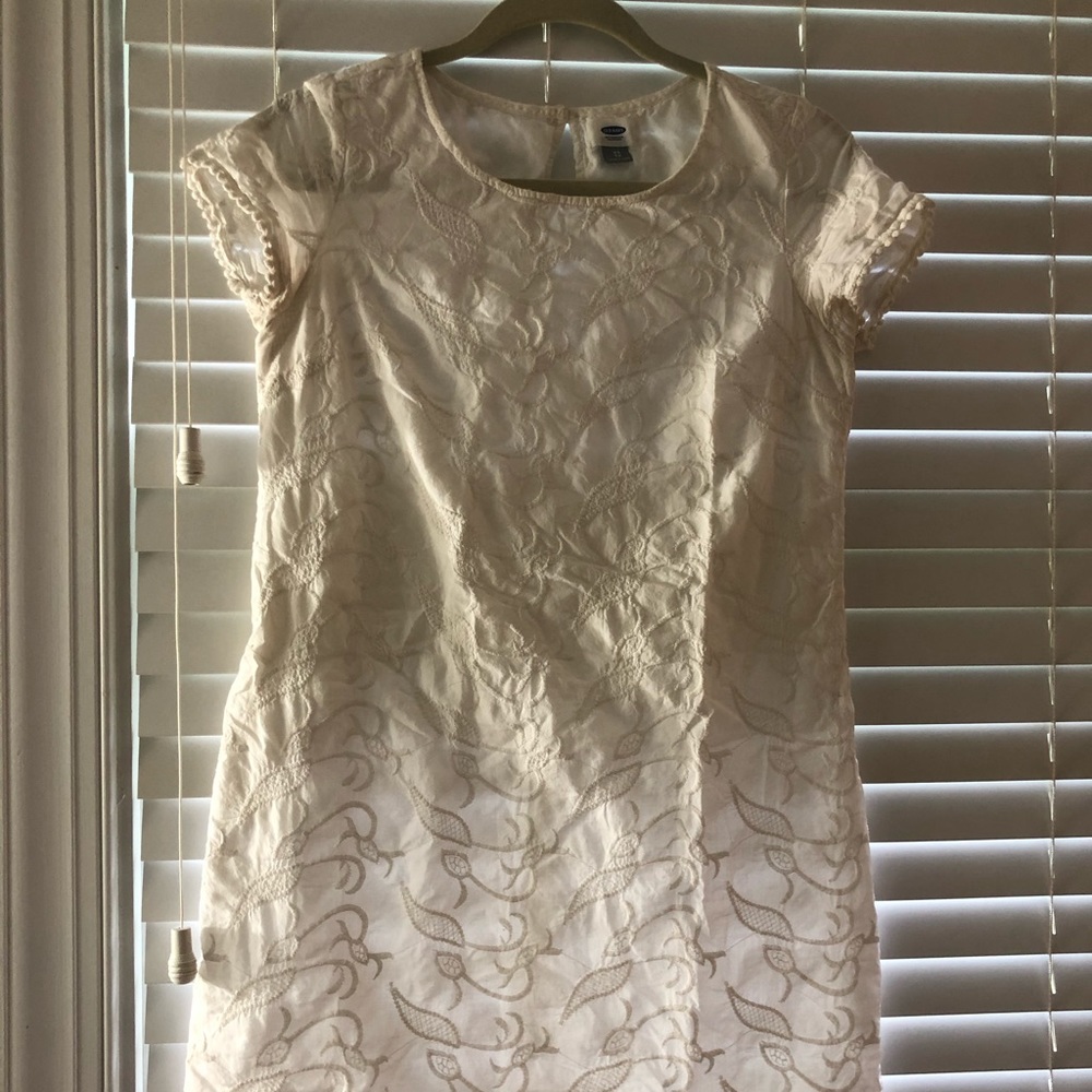 White Lacy Shift Dress
